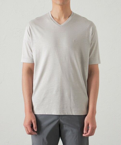BAKER STREET / ベイカー・ストリート カットソー | 綿/麻プレーティング天竺VネックTシャツ | 詳細3