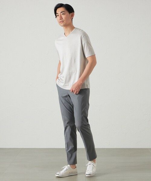 BAKER STREET / ベイカー・ストリート カットソー | 綿/麻プレーティング天竺VネックTシャツ | 詳細1