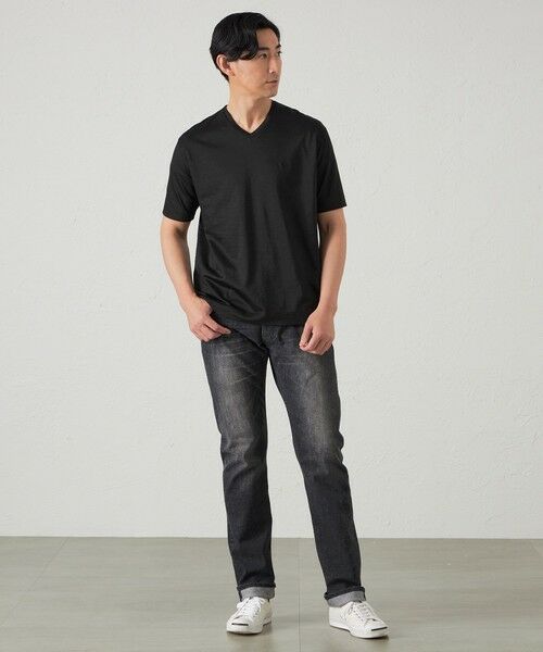 BAKER STREET / ベイカー・ストリート カットソー | 綿/麻プレーティング天竺VネックTシャツ | 詳細2