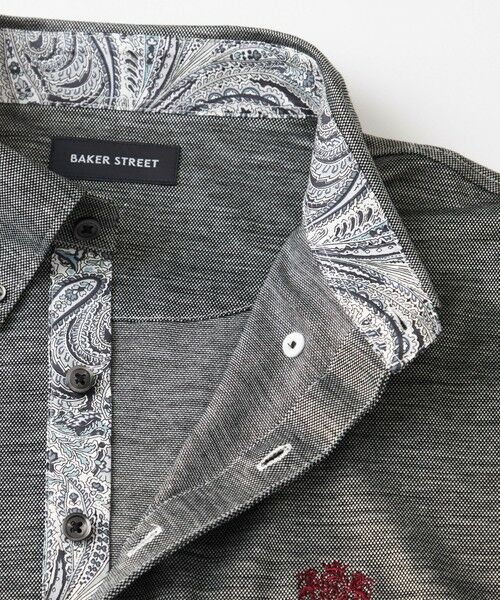 BAKER STREET / ベイカー・ストリート カットソー | 綿/麻シャンブレーカノコポロシャツ(2L・3Lあり) | 詳細10