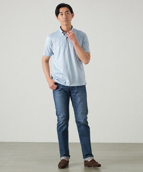 BAKER STREET / ベイカー・ストリート カットソー | 綿/麻シャンブレーカノコポロシャツ(2L・3Lあり) | 詳細2