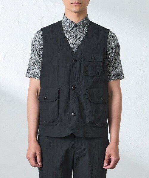 ウォッシャブル】コットンブレンドクリスピーナイロンベスト