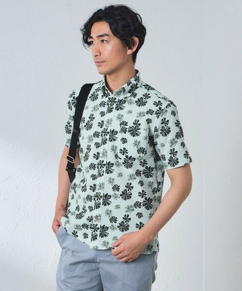 BAKER STREET / ベイカー・ストリート シャツ・ブラウス | フラワーギンガムサッカーシャツ | 詳細7