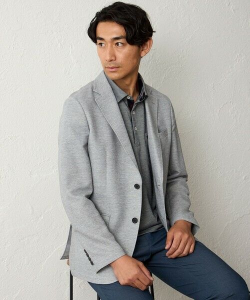 BAKER STREET/ベイカー・ストリート 【ウォッシャブル】ウール混カラミジャケット グレー1 L