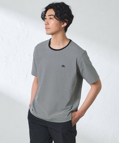 BAKER STREET / ベイカー・ストリート カットソー | マイクロボーダーTシャツ(ブラック1)