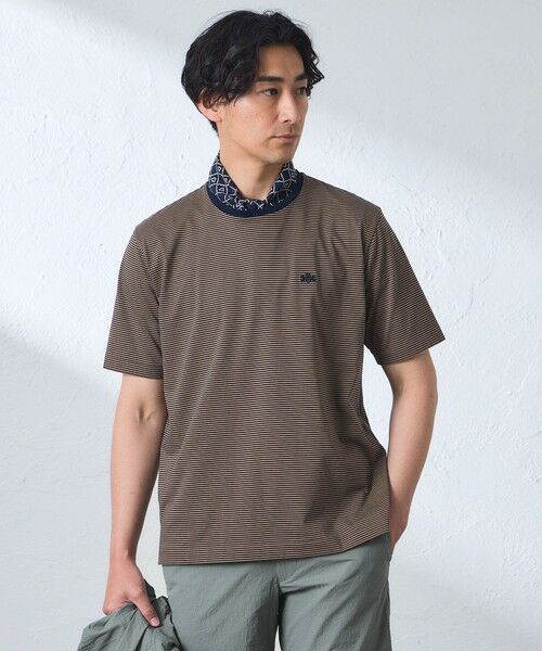 BAKER STREET / ベイカー・ストリート カットソー | マイクロボーダーTシャツ(ライトベージュ1)