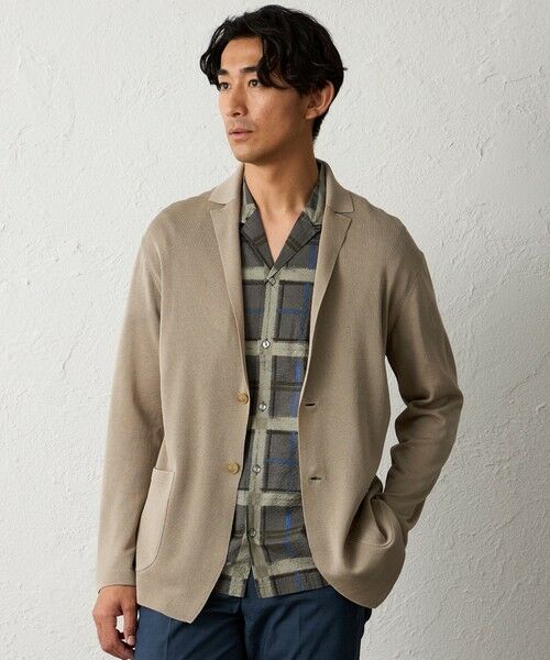 BAKER STREET/ベイカー・ストリート 【ウォッシャブル】SHARY CARNニットジャケット ライトベージュ3 L