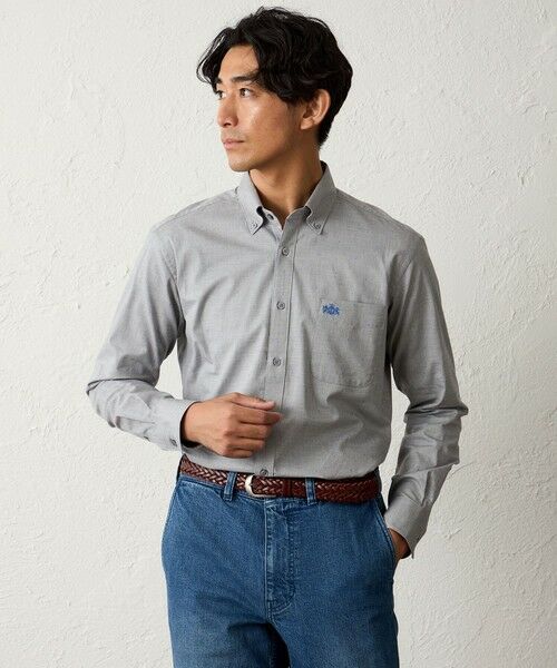 BAKER STREET / ベイカー・ストリート シャツ・ブラウス | ドットドビーシャツ(グレー2)
