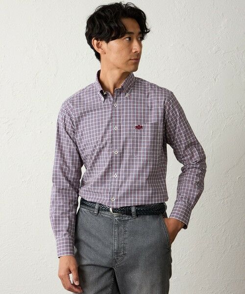 BAKER STREET / ベイカー・ストリート シャツ・ブラウス | ミニチェックシャツ(ピンク3)