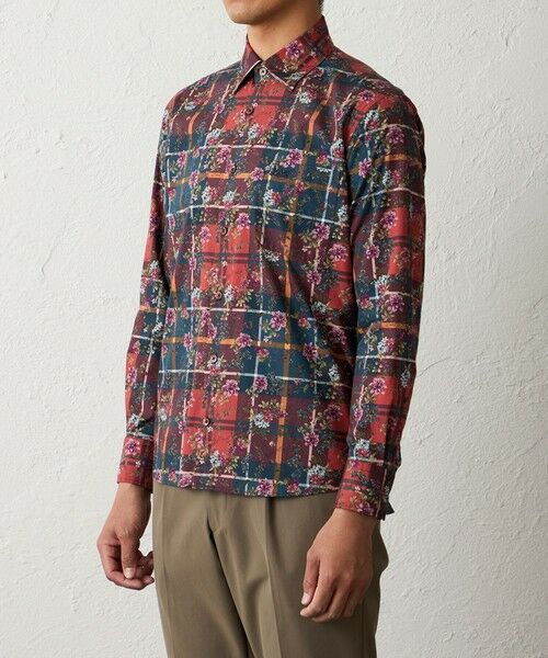 BAKER STREET / ベイカー・ストリート シャツ・ブラウス | タータン×フラワープリントシャツ | 詳細4