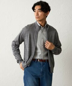 BAKER STREET / ベイカー・ストリート ニット・セーター | 【ウォッシャブル】シャドーチェックジップニット(2L・3Lあり)