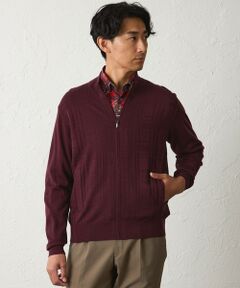 BAKER STREET / ベイカー・ストリート ニット・セーター | 【ウォッシャブル】シャドーチェックジップニット(2L・3Lあり)