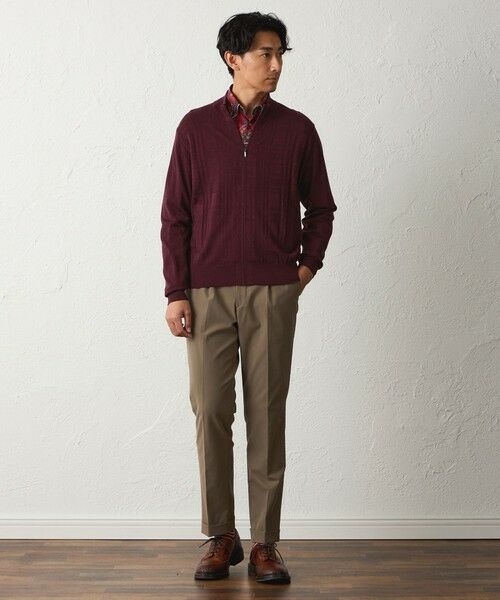 BAKER STREET / ベイカー・ストリート ニット・セーター | 【ウォッシャブル】シャドーチェックジップニット(2L・3Lあり) | 詳細4