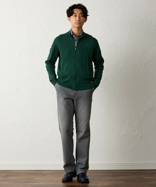 BAKER STREET / ベイカー・ストリート ニット・セーター | 【ウォッシャブル】シャドーチェックジップニット(2L・3Lあり) | 詳細6