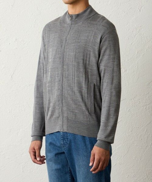 BAKER STREET / ベイカー・ストリート ニット・セーター | 【ウォッシャブル】シャドーチェックジップニット(2L・3Lあり) | 詳細8