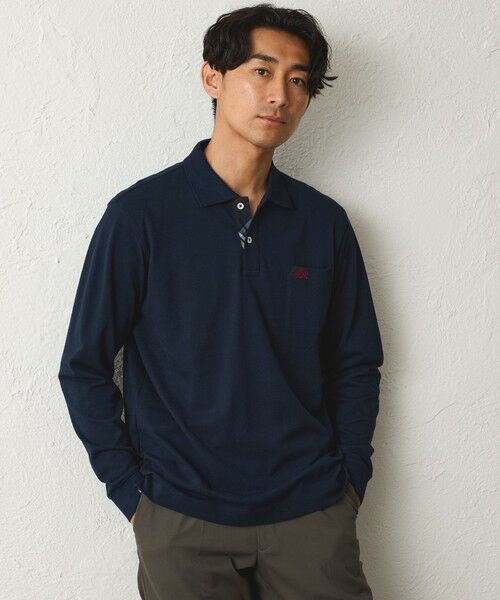 BAKER STREET / ベイカー・ストリート カットソー | ロングスリーブポロシャツ(ネイビー2)
