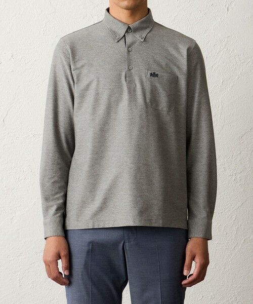 BAKER STREET / ベイカー・ストリート カットソー | デニム調ロングスリーブポロシャツ | 詳細3