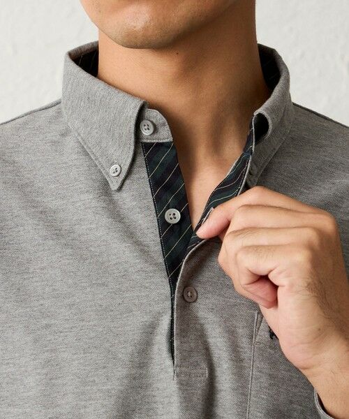 BAKER STREET / ベイカー・ストリート カットソー | デニム調ロングスリーブポロシャツ | 詳細6