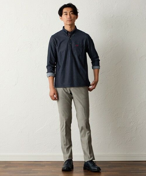 BAKER STREET / ベイカー・ストリート カットソー | デニム調ロングスリーブポロシャツ | 詳細2