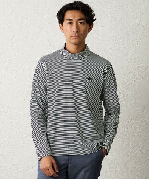 BAKER STREET / ベイカー・ストリート カットソー | マイクロボーダーモックネックTシャツ(ブラック1)