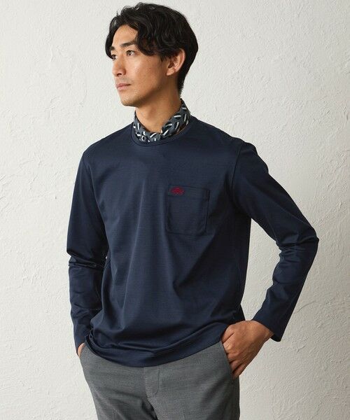 BAKER STREET/ベイカー・ストリート ポンチクルーネックロングTシャツ ネイビー2 L BAKER STREET/ベイカー・ストリート ポンチクルーネックロングTシャツ ネイビー2 L
