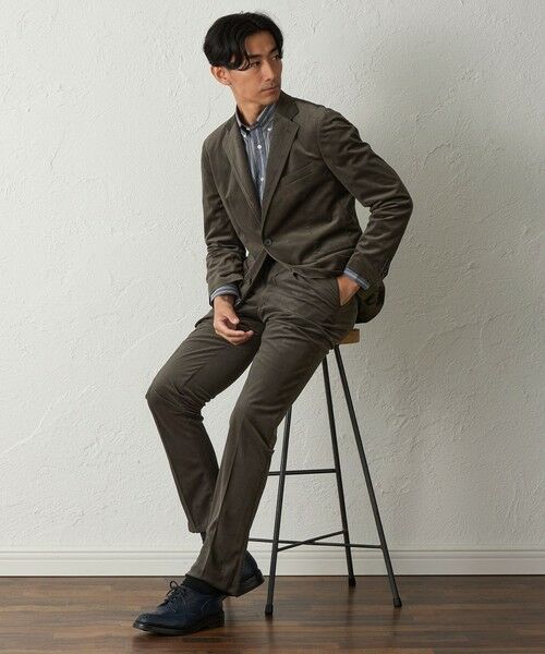 BAKER STREET / ベイカー・ストリート その他アウター | 【セットアップ対応可能】ポリエステルへリンボーンジャケット（グリーン5）