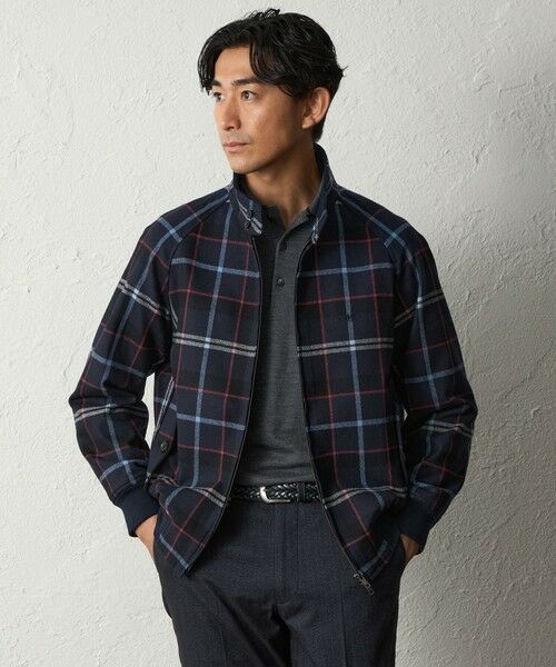 BAKER STREET/ベイカー・ストリート ウールタータンハリントンジャケット ネイビー1 LL BAKER STREET/ベイカー・ストリート ウールタータンハリントンジャケット ネイビー1 LL