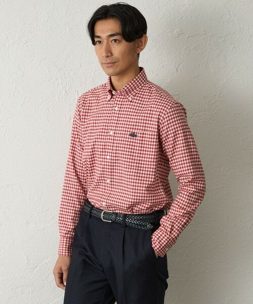 BAKER STREET / ベイカー・ストリート シャツ・ブラウス | ウールコットンギンガムチェックシャツ(レッド1)
