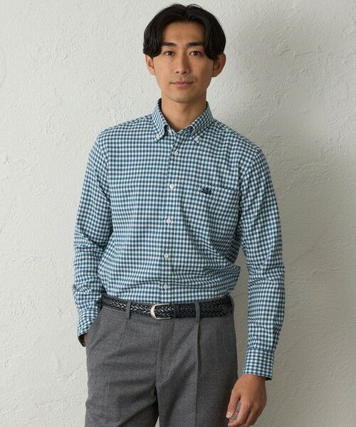 BAKER STREET / ベイカー・ストリート シャツ・ブラウス | ウールコットンギンガムチェックシャツ(ブルー2)