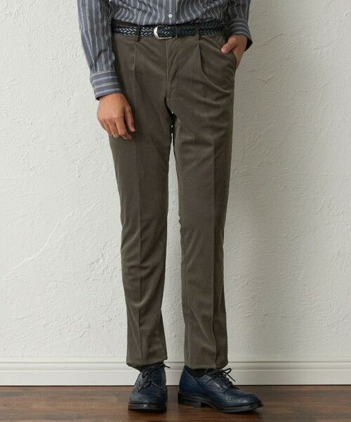 BAKER STREET / ベイカー・ストリート その他パンツ | 【セットアップ対応可能】【Adjustable Fit】ポリエステルヘリンボーンパンツ（グリーン5）