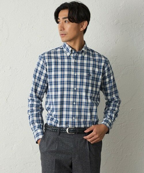 BAKER STREET / ベイカー・ストリート シャツ・ブラウス | カラーペンチェックシャツ(ブルー2)