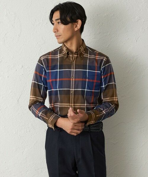 BAKER STREET / ベイカー・ストリート シャツ・ブラウス | 起毛タータンシャツ(ブラウン2)