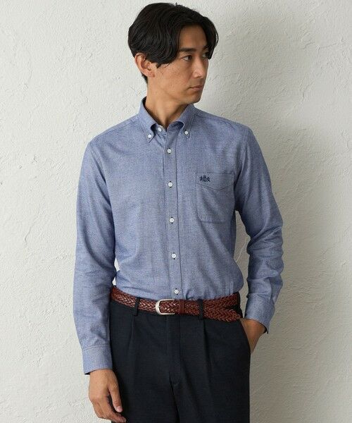 BAKER STREET / ベイカー・ストリート シャツ・ブラウス | ウールコットンツイルシャツ（ブルー4）