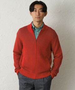 BAKER STREET / ベイカー・ストリート ニット・セーター | ストライプタックフルジップアップニット