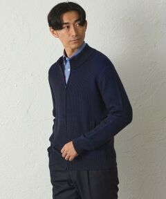 BAKER STREET / ベイカー・ストリート ニット・セーター | ストライプタックフルジップアップニット