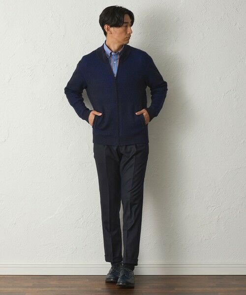 BAKER STREET / ベイカー・ストリート ニット・セーター | ストライプタックフルジップアップニット | 詳細3