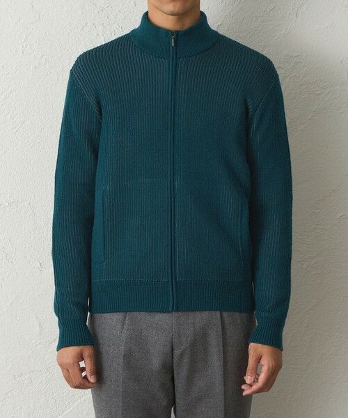 BAKER STREET / ベイカー・ストリート ニット・セーター | ストライプタックフルジップアップニット | 詳細5