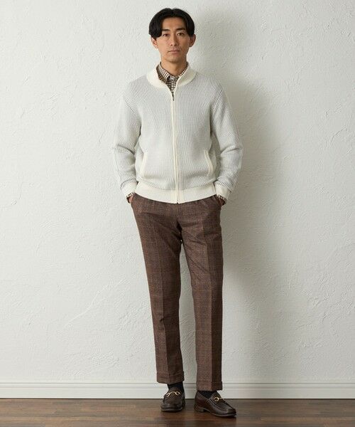 BAKER STREET / ベイカー・ストリート ニット・セーター | ストライプタックフルジップアップニット | 詳細1