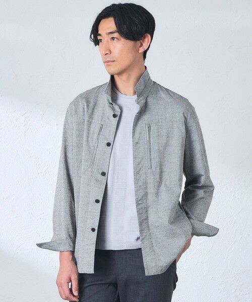 BAKER STREET / ベイカー・ストリート ブルゾン | 【ウォッシャブル】ダンガリーシャツアウター（チャコールグレー1）