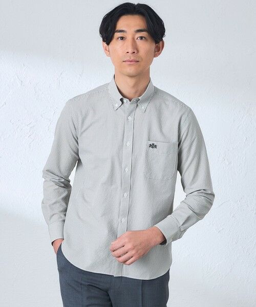 BAKER STREET / ベイカー・ストリート シャツ・ブラウス | BEYON TECH(R) 綿混DotAirサッカーシャツ（オフホワイト2）