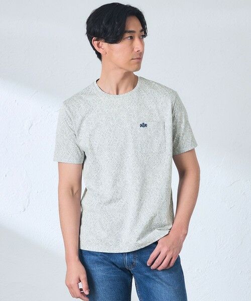 BAKER STREET / ベイカー・ストリート カットソー | フラワージャカードTシャツ（ライトグレー）