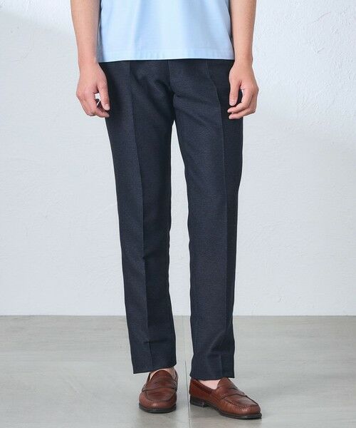 BAKER STREET / ベイカー・ストリート その他パンツ | 【セットアップ対応可能】【ウォッシャブル】【Adjustable Fit】KARAMIコットンミックストラウザース（ネイビー2）