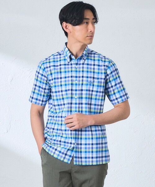 BAKER STREET / ベイカー・ストリート シャツ・ブラウス | マルチブロックチェックシャツ（ブルー2）
