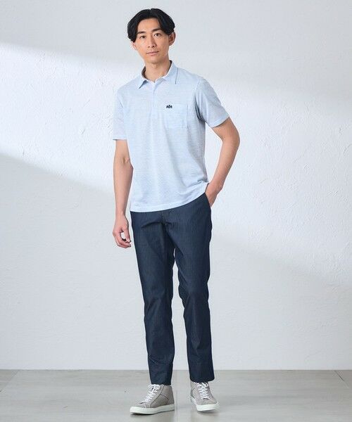 BAKER STREET / ベイカー・ストリート カットソー | 麻混ドットポロシャツ(2L・3Lあり) | 詳細3