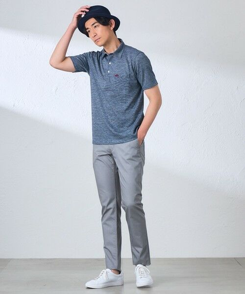 BAKER STREET / ベイカー・ストリート カットソー | 麻混ドットポロシャツ(2L・3Lあり) | 詳細4