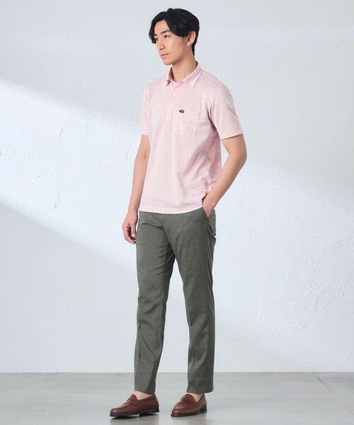 BAKER STREET / ベイカー・ストリート カットソー | 麻混ドットポロシャツ(2L・3Lあり) | 詳細1