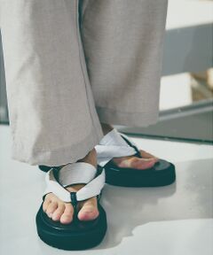 ＜クロコ型押し＞【WRAP SHOES】ボリュームソール雪駄 トングサンダル