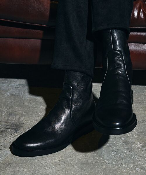 alfredoBANNISTER / アルフレッド・バニスター ブーツ（ショート丈） | 【ソフトレザー】ドレープ ロング バックジップ ブーツ | 詳細11