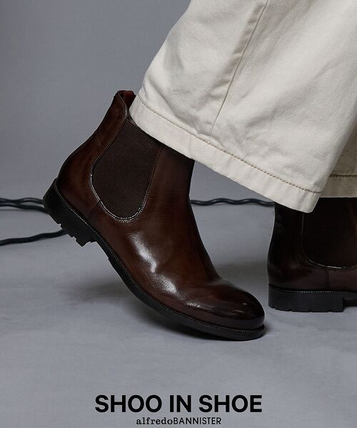 alfredoBANNISTER/アルフレッド・バニスター 【SHOO IN SHOE / 定番人気】サイドゴアブーツ / チェルシーブーツ ダークブラウン 43