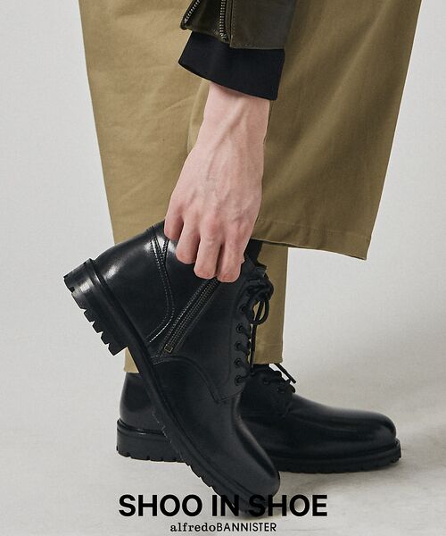 alfredoBANNISTER/アルフレッド・バニスター タンクソール ダブルジップ ブーツ ブラック 42 alfredoBANNISTER/アルフレッド・バニスター タンクソール ダブルジップ ブーツ ブラック 42